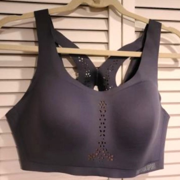 Victoria Secret Angel Max Sport Bra -slate grey laser cut padded 38C - Picture 1 of 7